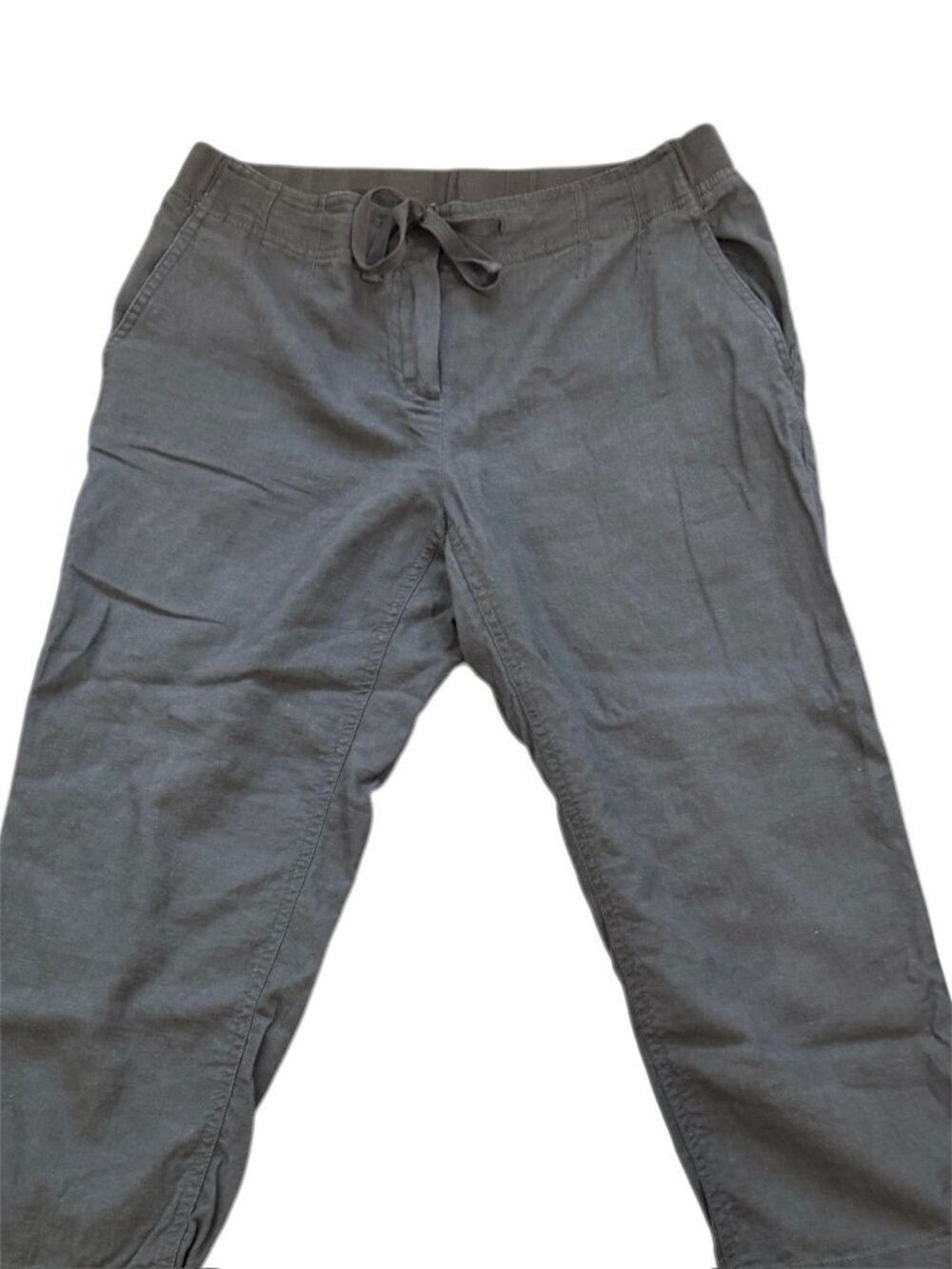 J. Jill Gray Cropped Linen Pants